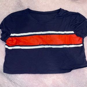 Striped Crop Top Short Sleeve Tee